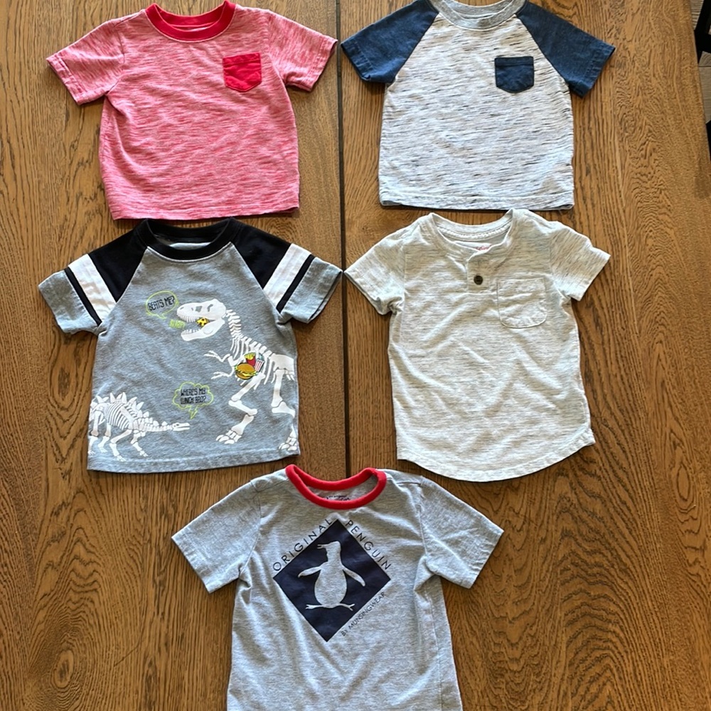 (5) short sleeved shirts - 12 months